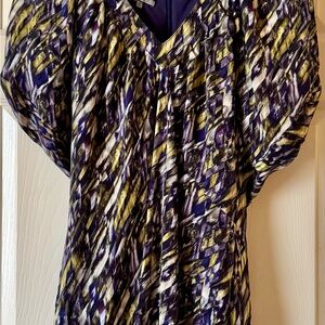 Purple and Gold Relaxed Bell Sleeve Tunic
